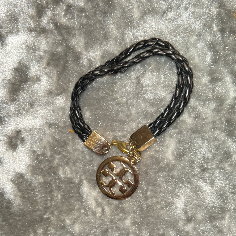Tory Burch Black and Gold Charm Bracelet